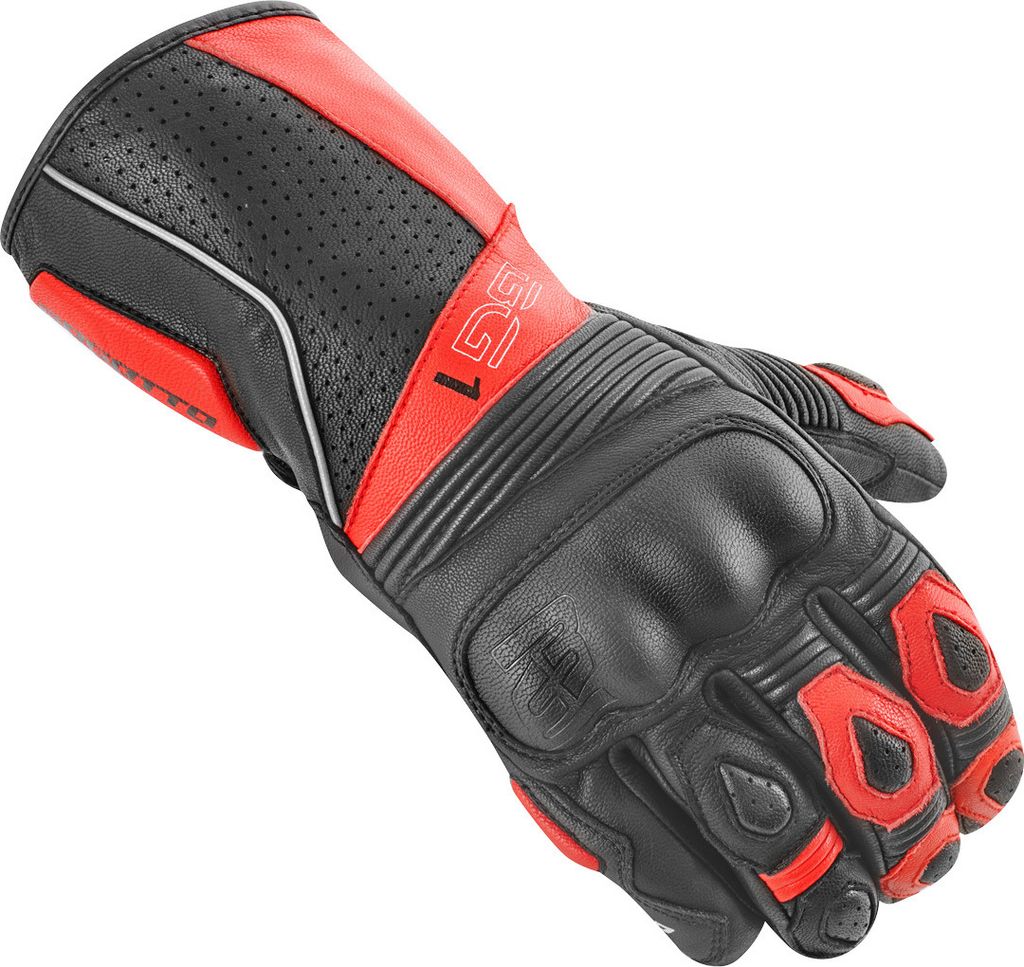 Bogotto Sprint perforierte Motorradhandschuhe, schwarz/rot, XS