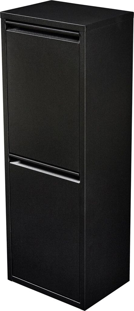 In And OutdoorMatch Mülleimer Andy – 93 x 33 x 25 cm – Schwarz – Mülltrennung – Recycling – 2 Behälter
