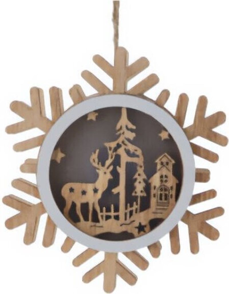 Holz-Weihnachtsdekoration zum Aufhängen, 12 cm