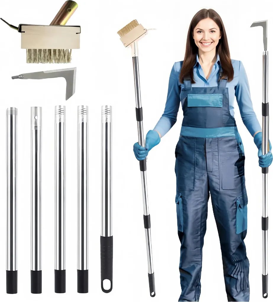 Arrache-herbe ergonomique 1,6m avec tête interchangeable inox et laiton