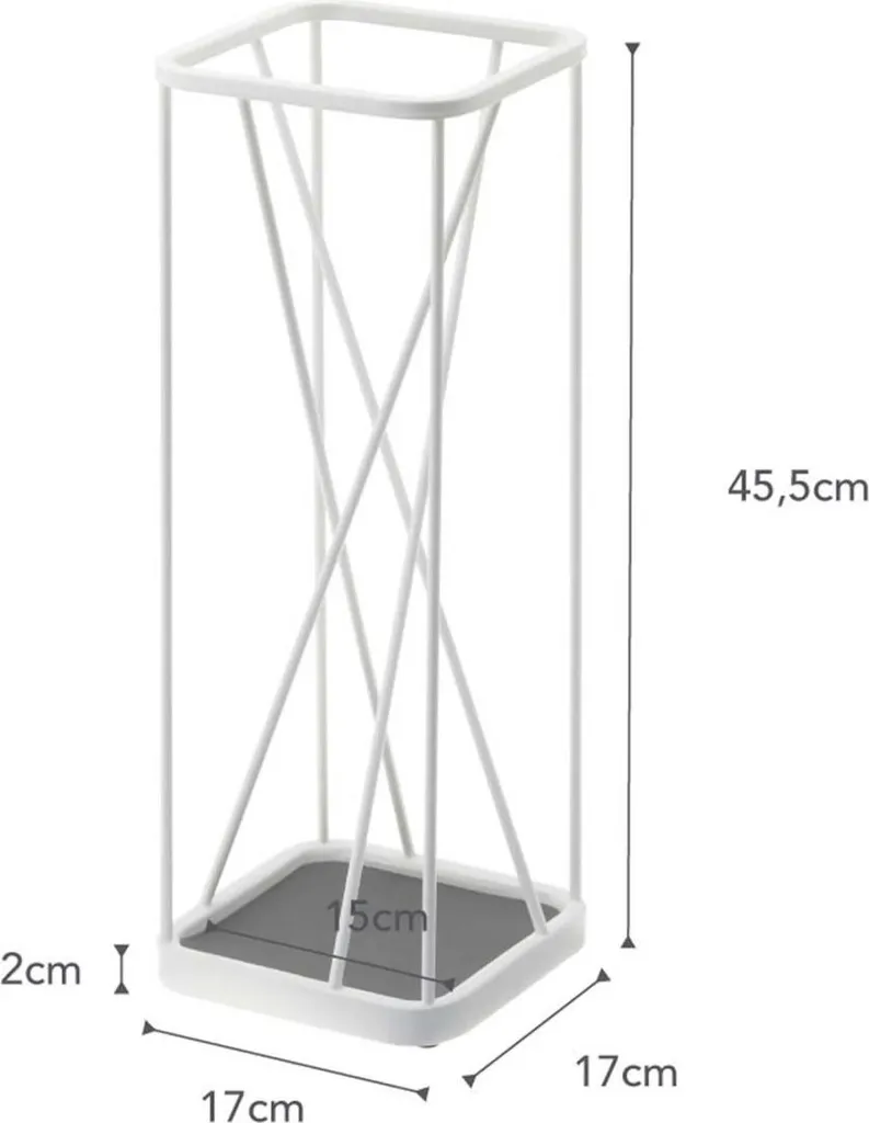 Rangement parapluie moderne blanc Yamazaki NINE idéal pour petit hall