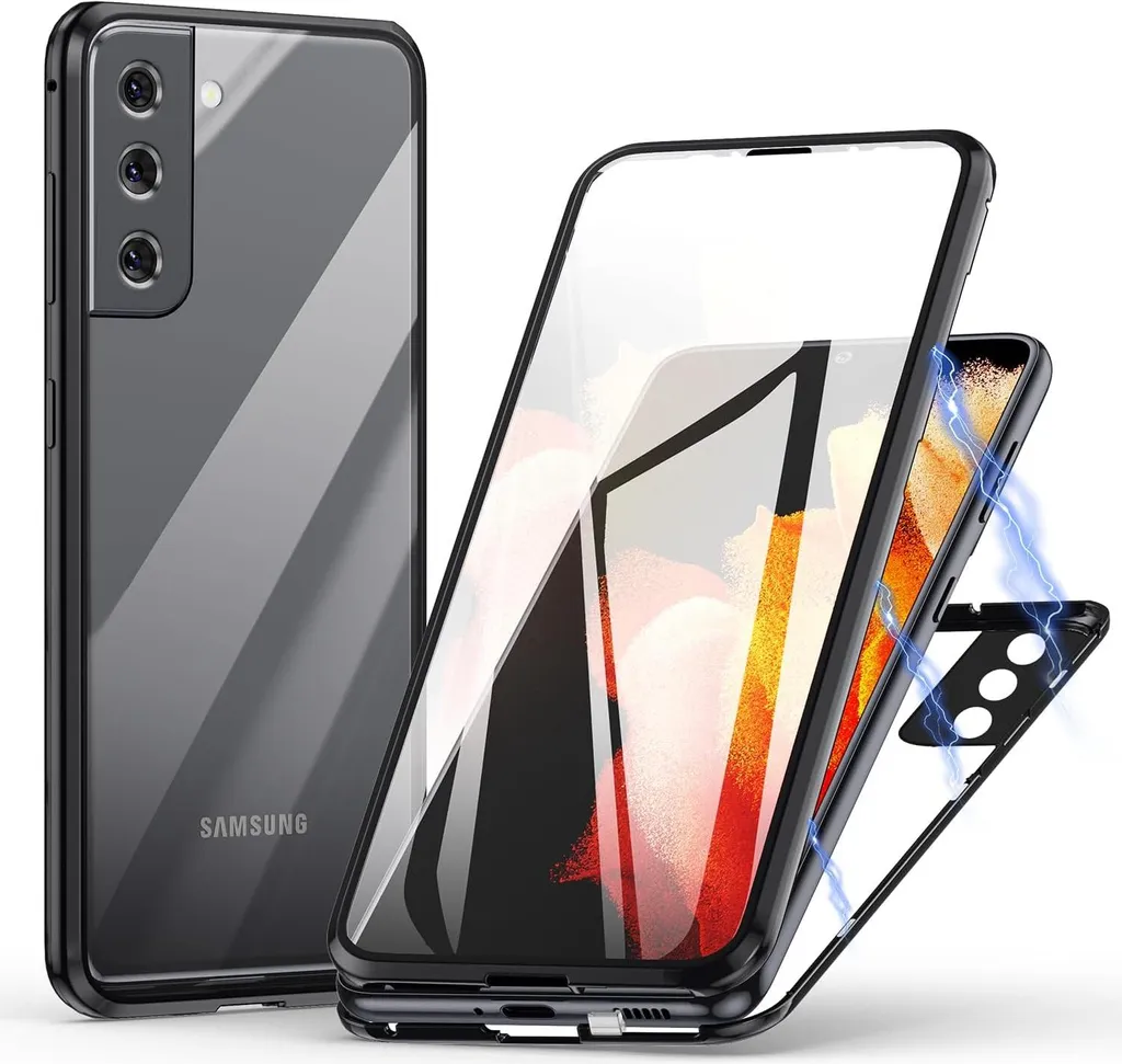 Protection Arrière en Verre pour Samsung S22+ Noir Châssis Renforcé