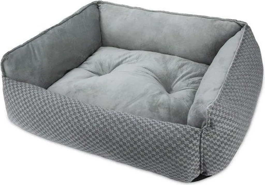 Grand panier moelleux pour chien 89 x 64 x 23 cm antidérapant gris