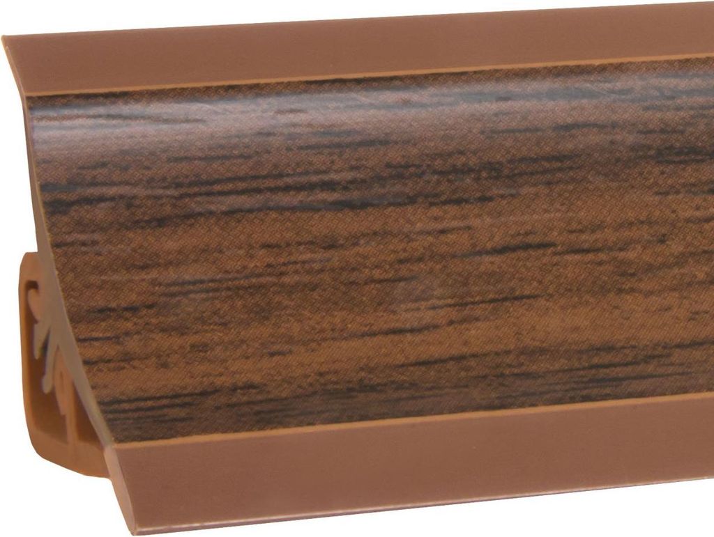 HOLZBRINK Küchenabschlussleiste Küchenleiste PVC Nuss dunkel Wandabschlussleiste Arbeitsplatten 23x23mm 50 cm