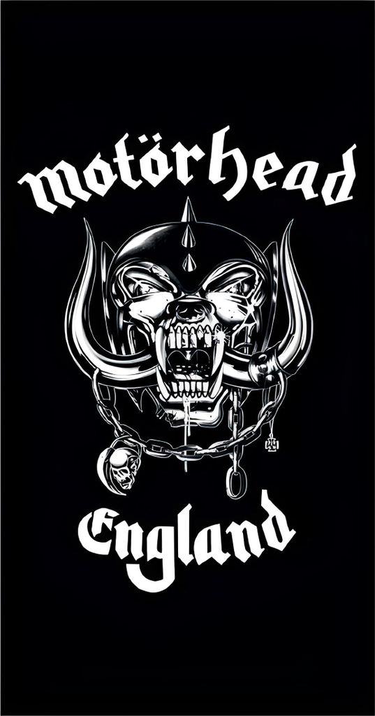 A black background with the Motörhead logo and the word 'England' in white text.