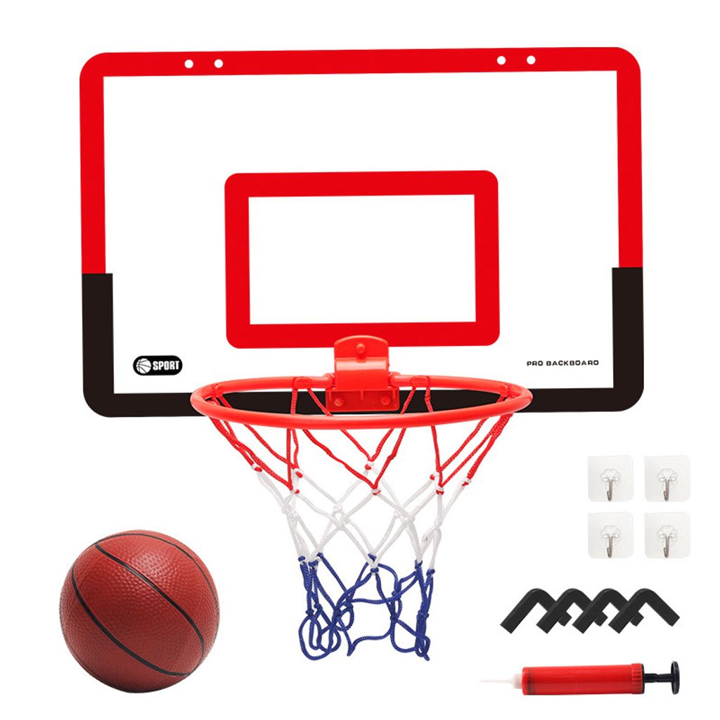 Baketballkorb Indoor, Mini Basketball Korb Basketballring Kinder, 40x26cm Backboard mit Ball und Pumpe, Wand Tür Montage