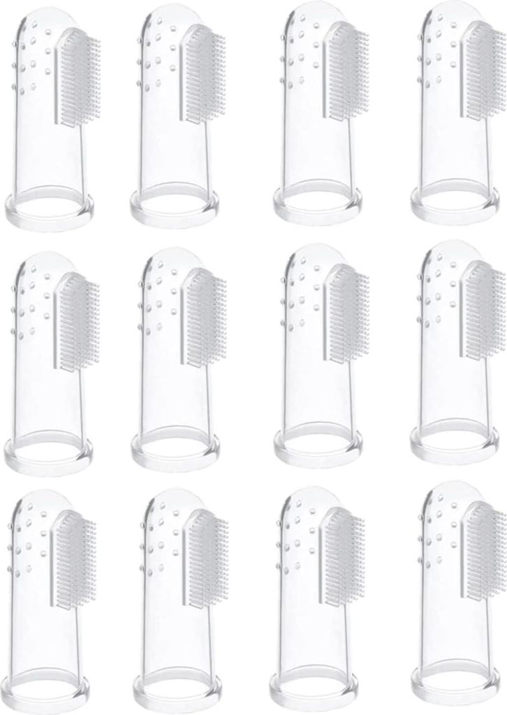 Weiche Silikon-Zahnbürsten für Haustiere - 12 Stück - Zahnpflege für Hund und Katze