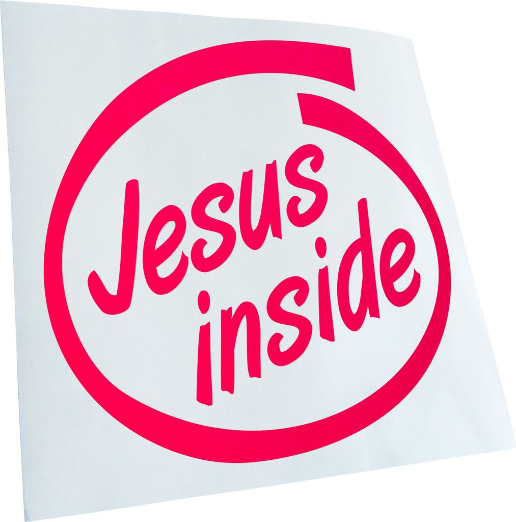 hauptsachebeklebt Kiwistar - Autoaufkleber - Jesus Inside Auto Heckscheibe - Aufkleber für Auto Kfz Fahrrad, LKW, Truck Mofa