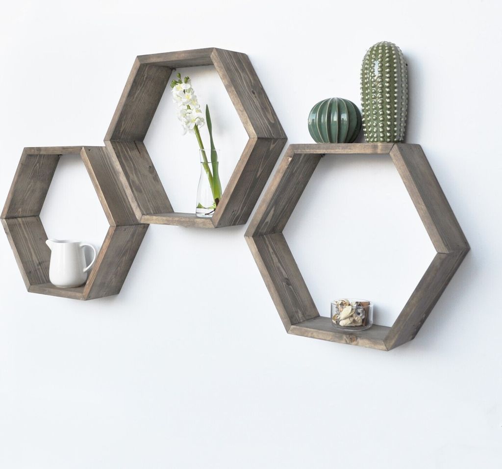 Skye Decor, Almıla- HEX001EVL, Nussbaumfarbe, Wandregale, 40x40x10 cm, 100% Fichteholz