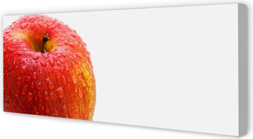 Leinwandbild 125x50 Wandkunst Wassertropfen auf Apfel