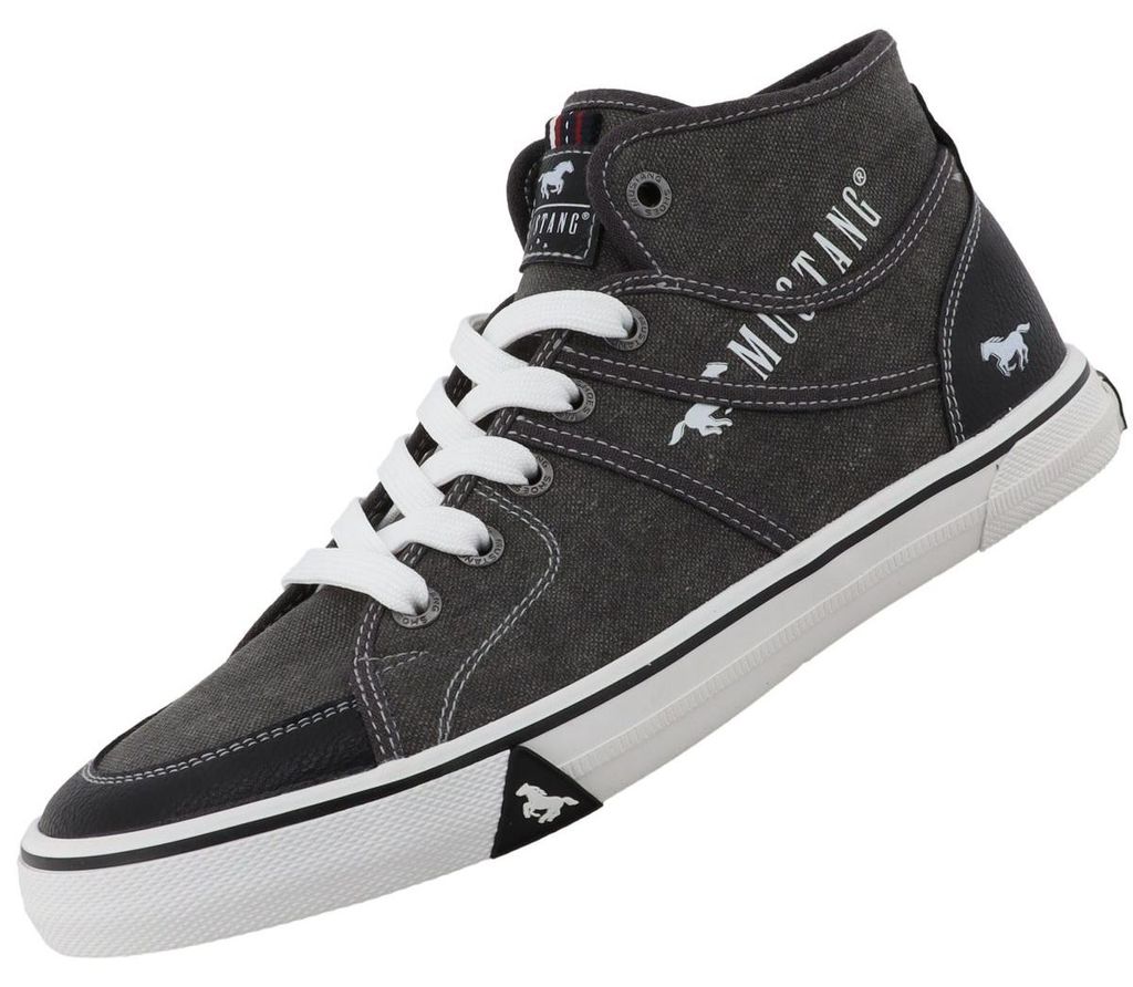 Mustang Herren High Top Canvas Sneaker Dunkelgrau