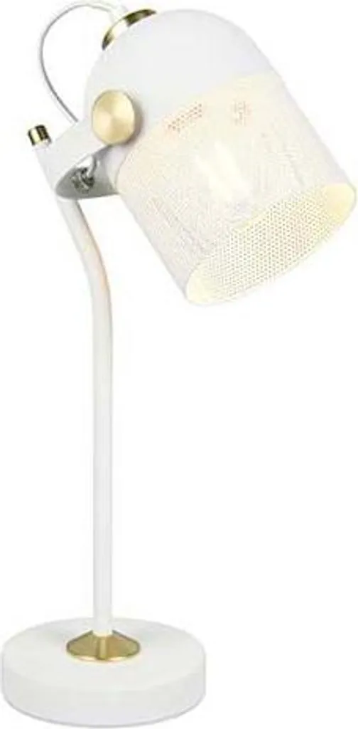 Lampe de table stable en métal blanc, fini les interrupteurs perdus E27 - 4