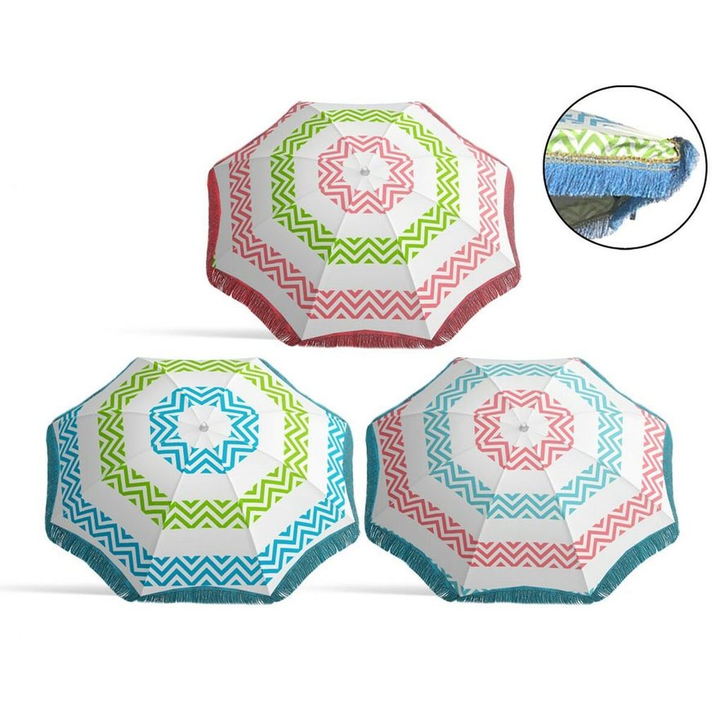 BigBuy Garten-Sonnenschirm mit Fransen Ø 180 cm