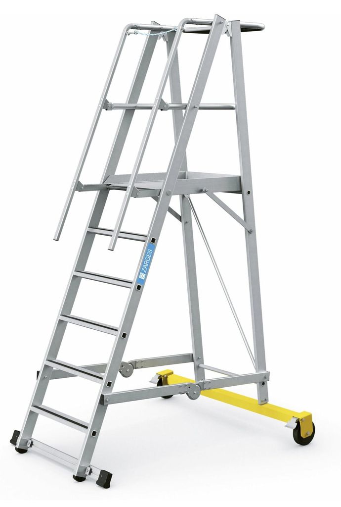 Zarges fahrbare Podestleiter ZAP Safemaster Plus S klappbar 6 Stufen