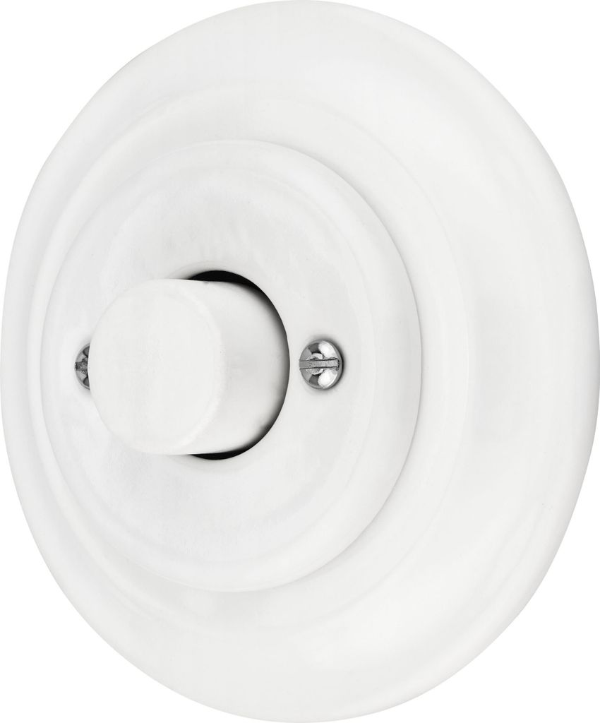 Unterputz Porzellan Retro LED Drehdimmer I PR1 weiß Produktbild 