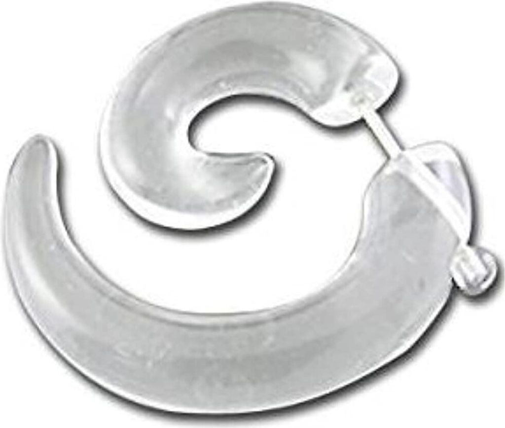 Fake Ohr Spirale Expander Acyl Transparent Dehnung Piercing - ZER051 - 4.0 Millimeter