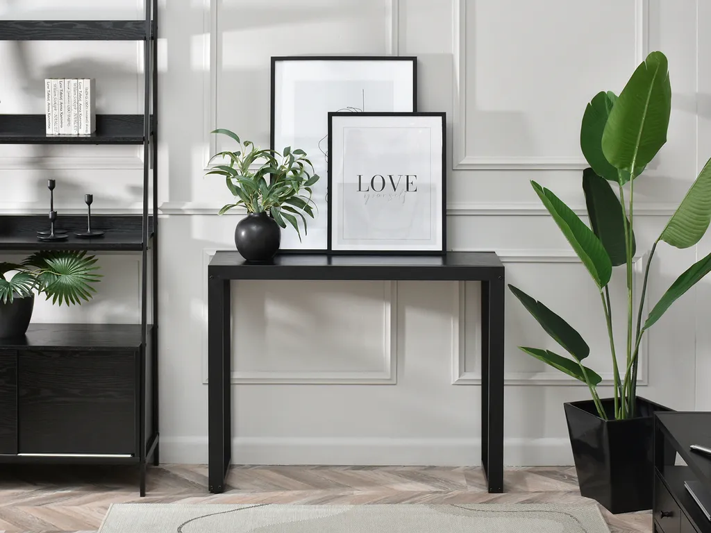 Console KRUM Noire - Table d'Appoint Design Industriel pour Entrée - 11