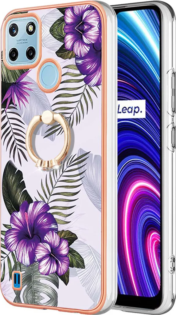 Cover Protettiva Realme C25Y / C21Y TPU Viola - Supporto Anello Magnetico