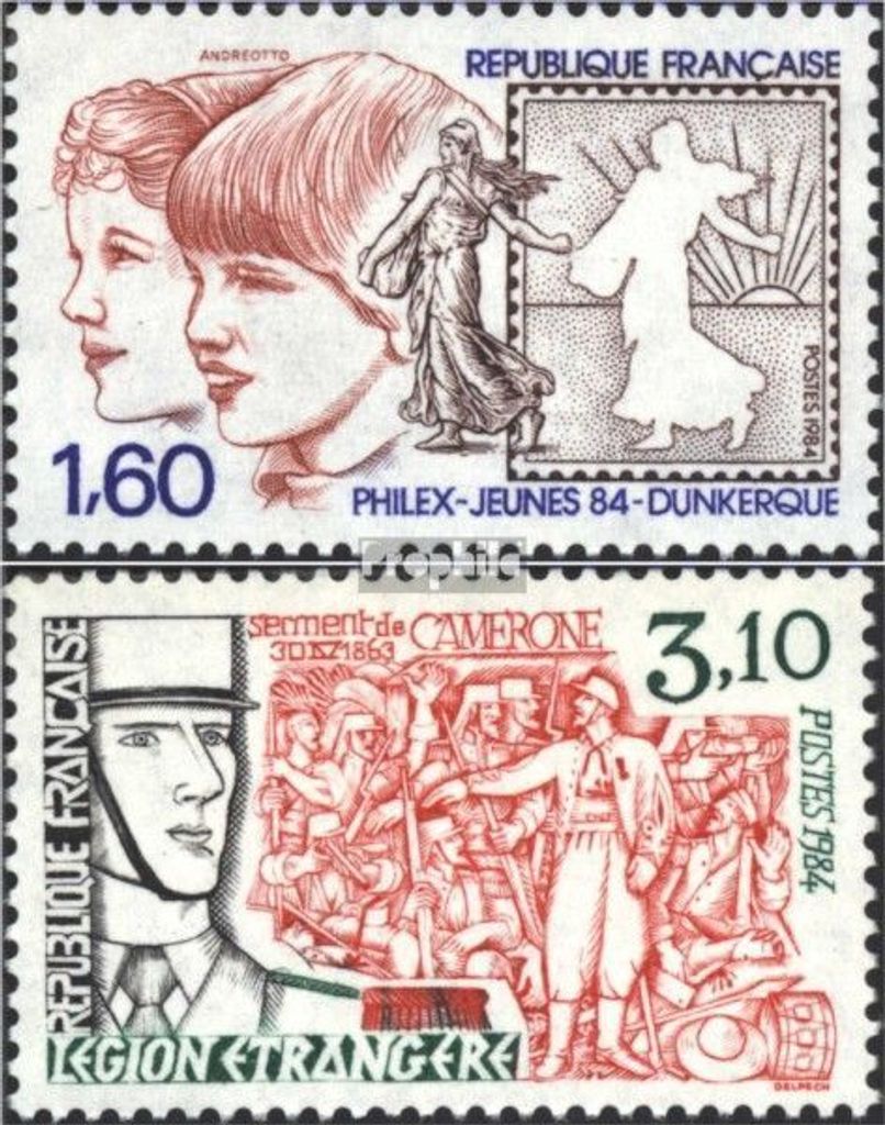Briefmarken Frankreich 1984 Mi 2440,2443 (kompl.Ausg.) postfrisch Philatelie