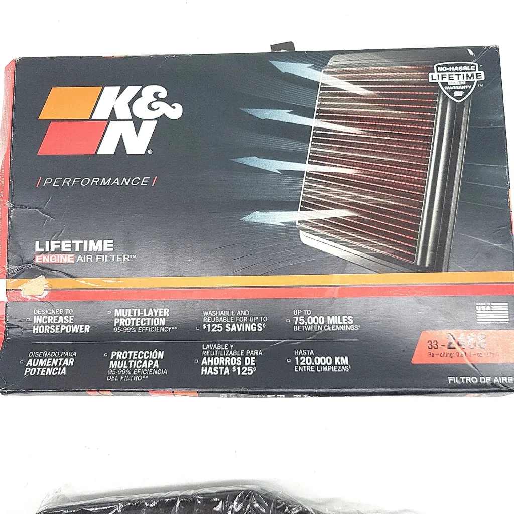 Filtro aria K&N Miglioramento delle prestazioni del motore Filtro di ricambio Premium lavabile; Aumento - 3