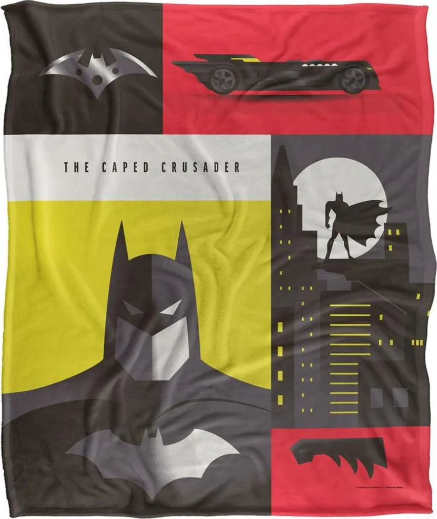 Couverture Batman Soyeuse et Douce TV24919 - Plaid Premium Noir Jaune