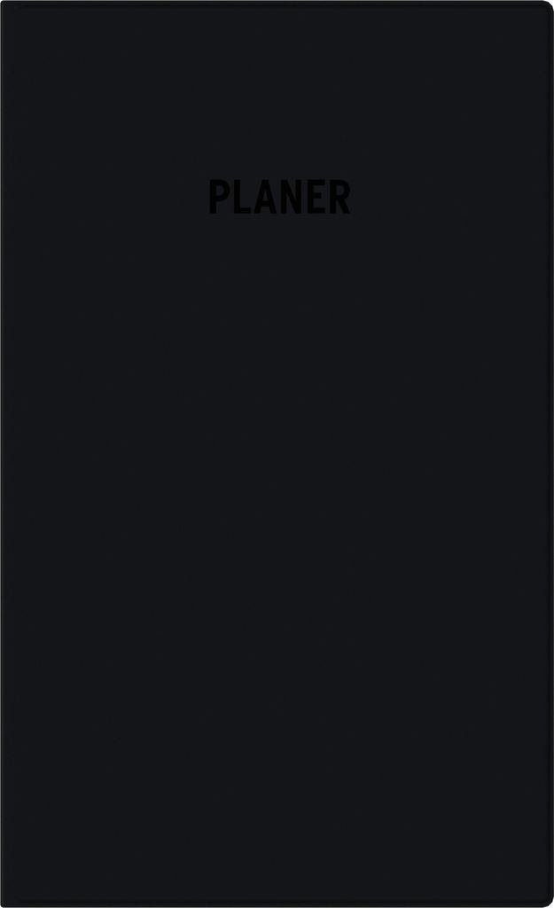 Taschenplaner Leporello PVC schwarz 2026 - Bürokalender 9,5x16 cm - 1 Monat auf 2 Seiten - separates Adressheft - faltbar - Notizheft - 510-1020