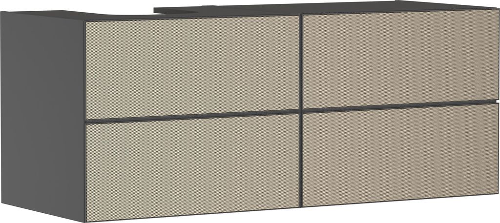 hansgrohe Xevolos E Waschtischunterschrank, 4 Schubkästen, 1 Ausschnitt links, 1370x550x555mm, für Konsole mit Aufsatzwaschtisch links, 54238390