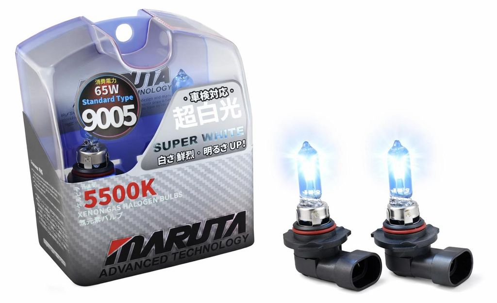 MARUTA SUPER WHITE 9005 / HB3 65W Scheinwerferlampe für Scheinwerfer, Abblendlicht, 5500K Xenon-Effekt, langlebige hochwertige Xenon-Gas Quarzglas...