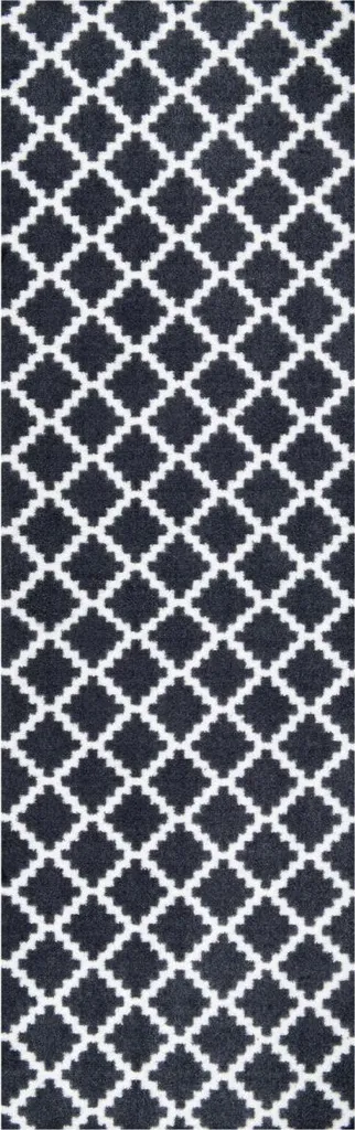 Tapis de passage antidérapant 50x150 cm Home Noir Blanc pour couloir