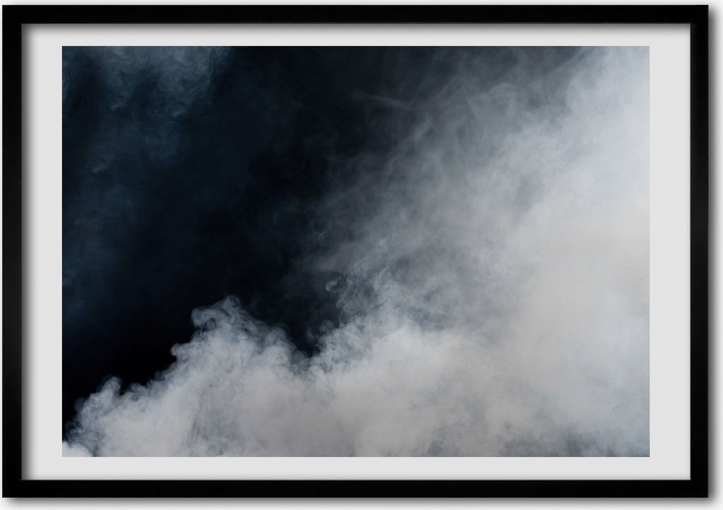 Bild - Bilder - Bilderrahmen - 70 cm x 50 cm - MDF-Rahmen, Wandkunst weißer Rauch