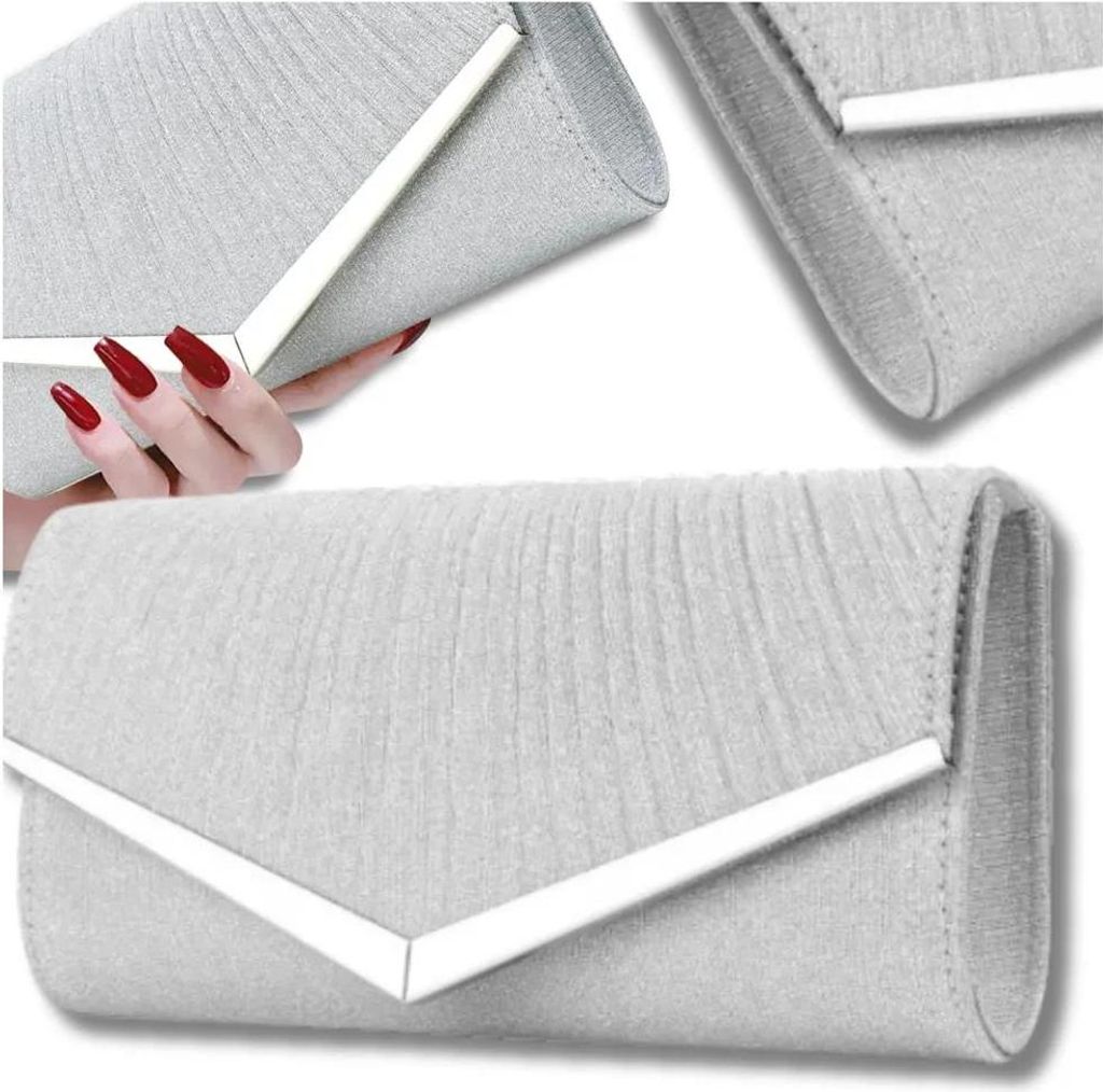 Sac de soirée élégant pour dames avec paillettes, argent, Image du produit 