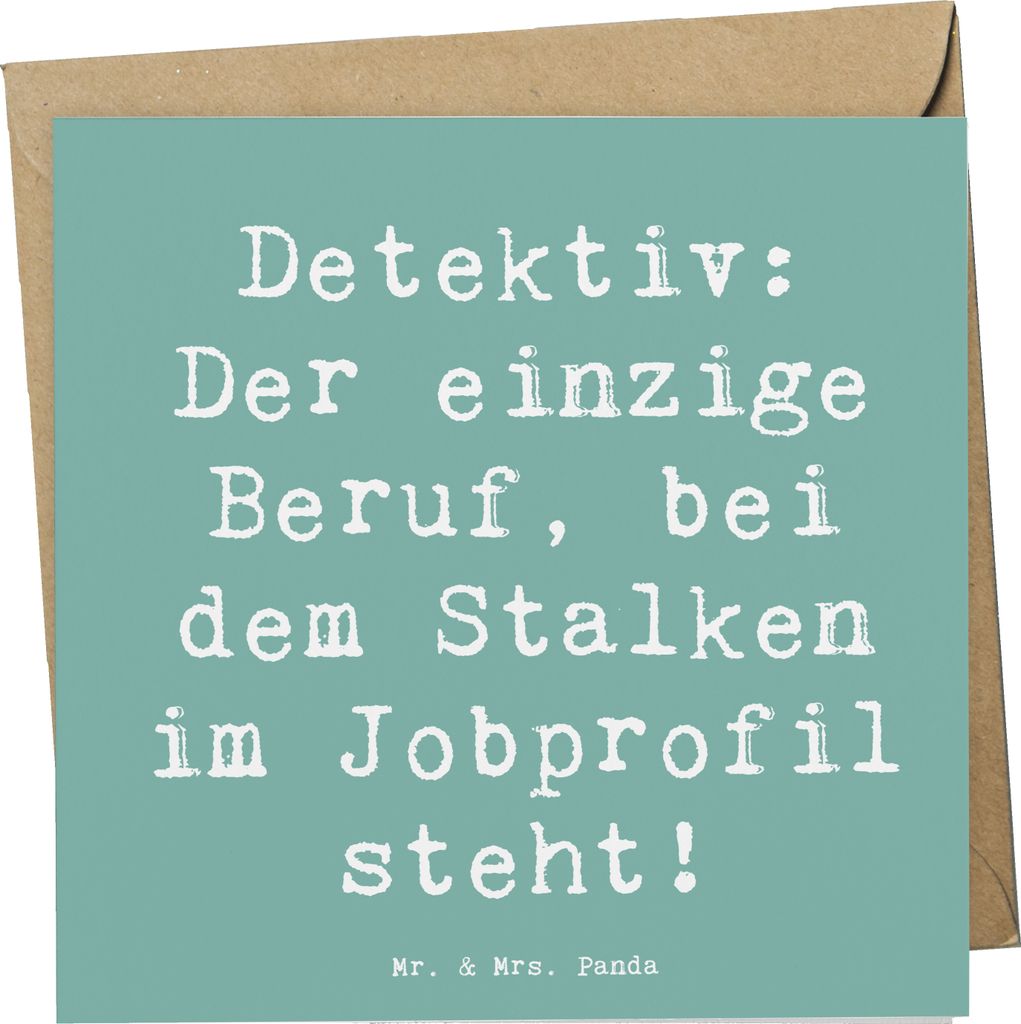 Mr. & Mrs. Panda Grußkarte Spruch Detektiv Beruf - Meeresbrise - Geschenk, Das Licht bringen, kreative Geschenke, Detektivarbeit, Glückwunschkart...