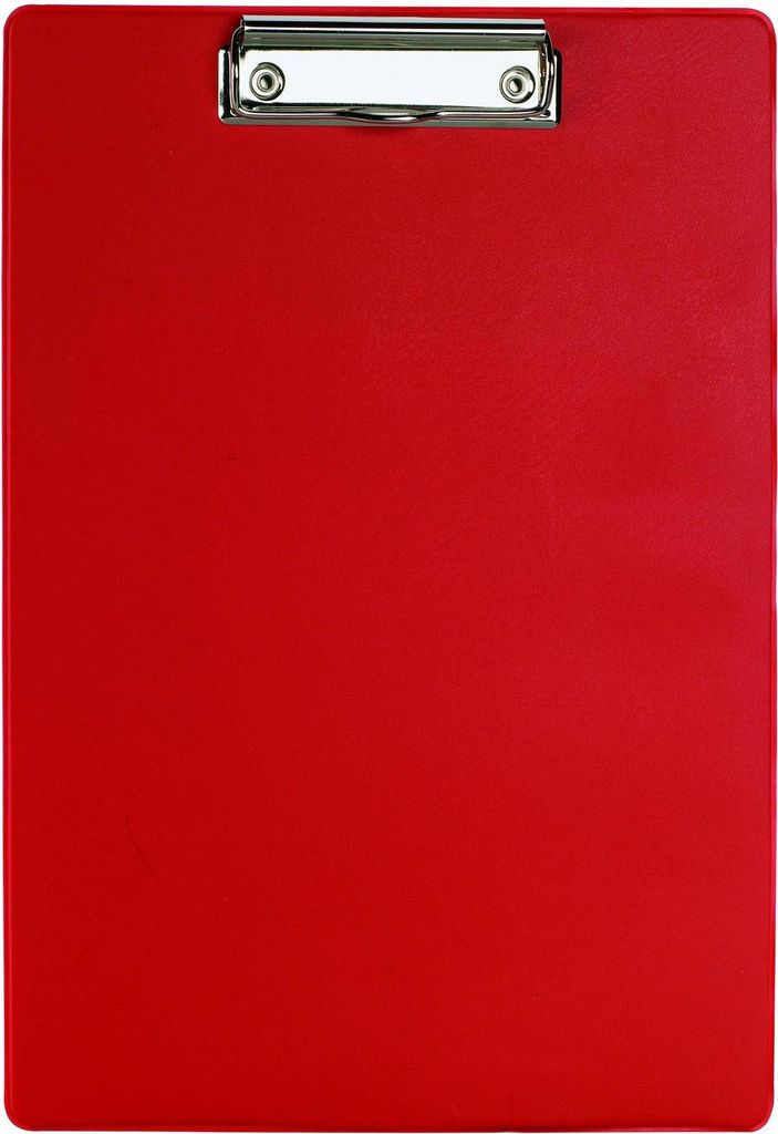 Klemmbrett, DIN A4, Rot, kunststoffüberzogen, abwaschbar, Produktbild 