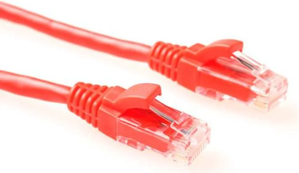 Cordon de brassage Ethernet CAT6 1m rouge U/UTP pour réseau Gigabit