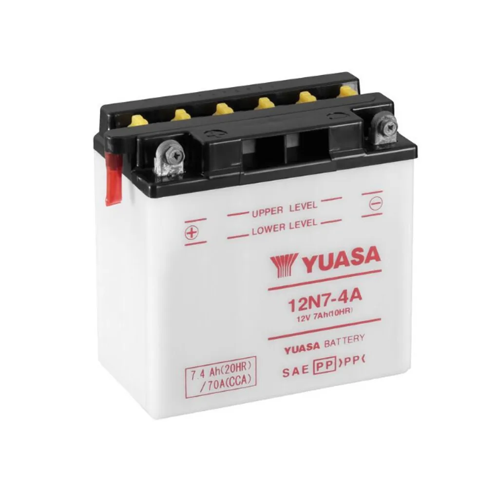 Batterie Yuasa 12N7-4A haute durabilité 7Ah avec pack acide inclus 12V