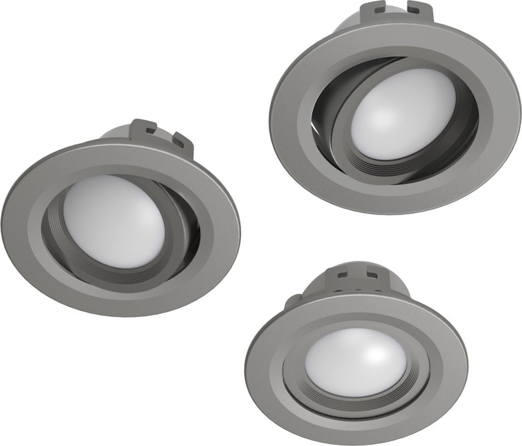 Hama WLAN LED-Einbauspot Satin-Nickel, 3er-Set