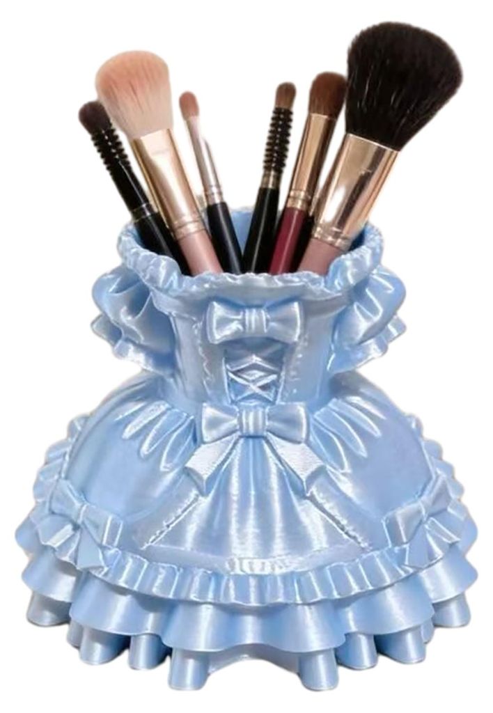 Aufbewahrungsbox für Make-up-Pinsel in Form eines Prinzessinnenkleides, 3D-gedruckter Stiftehalter, großer Organizer für Zuhause und Büro