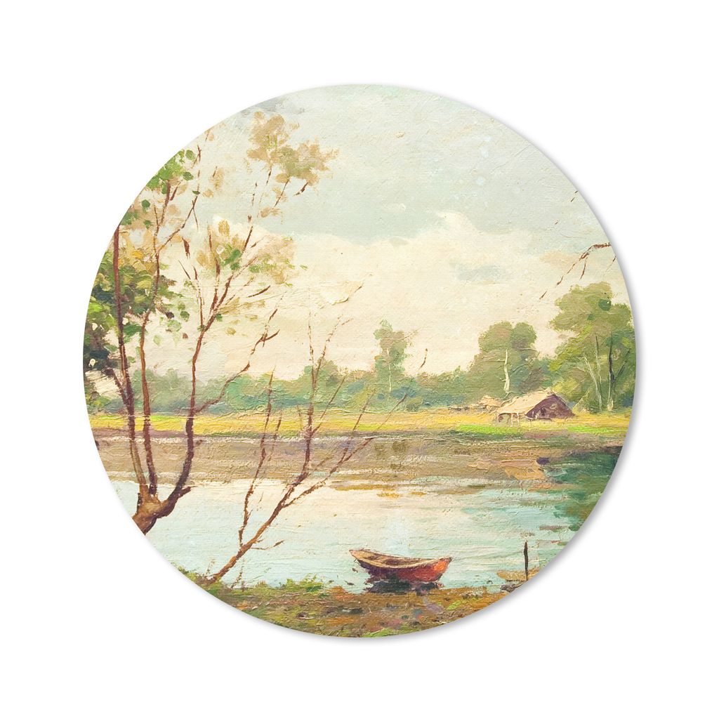 MuchoWow Mauspad Mousepad Boot - Sommer - Ölfarbe 20x20 cm - Mousepads - Maus Mat - Pad - Mausunterlage - Schreibtischmatte