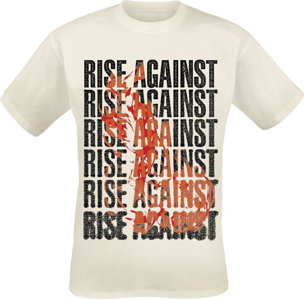 Rise Against T-Shirt Herren Flame altweiß Band-Merch, Bands 100% Baumwolle XL