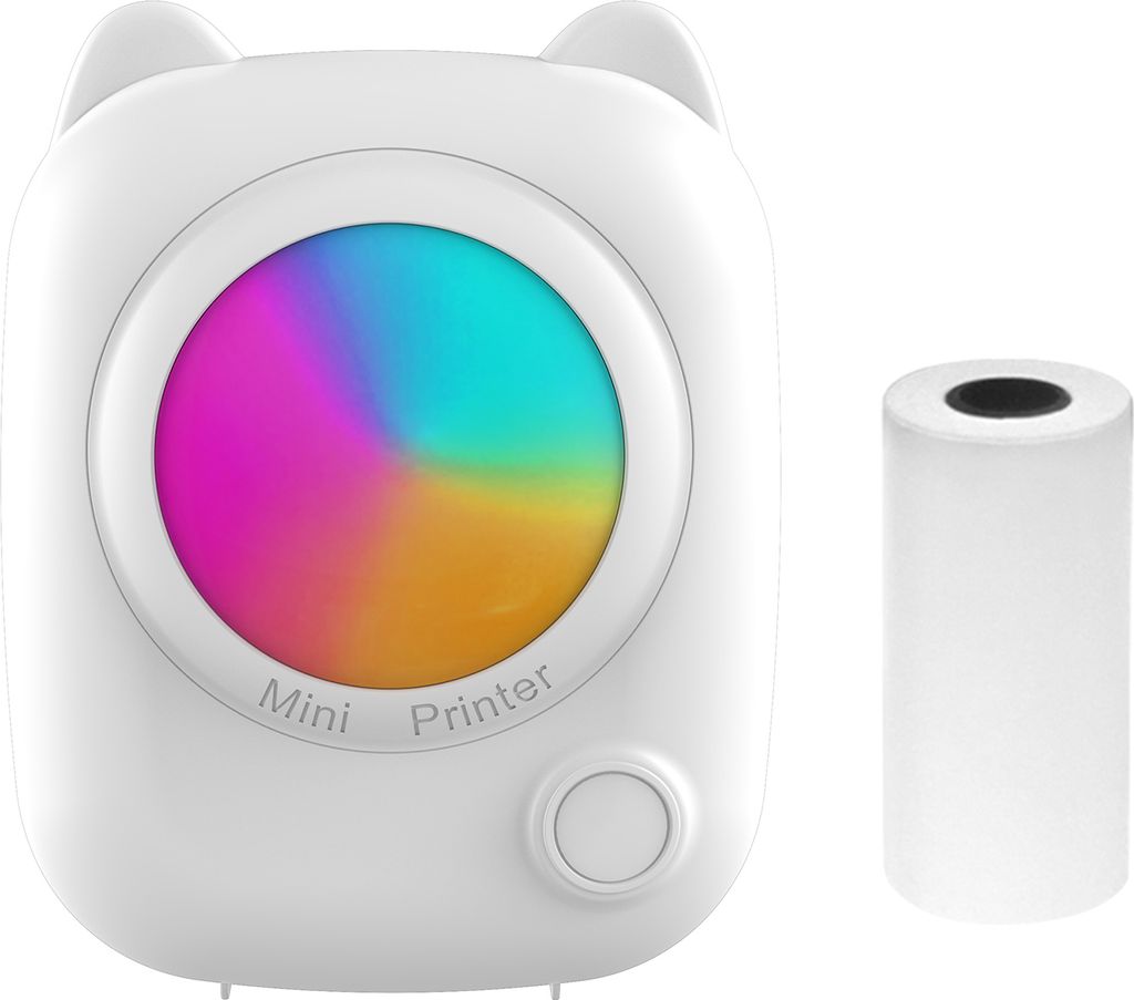 Mini-Taschen-Thermo-Sofortbilddrucker, Etikettendrucker, Bluetooth-Verbindung, kompatibel mit Android- oder iOS-App-Unterstuetzung, Quittungsetiket...