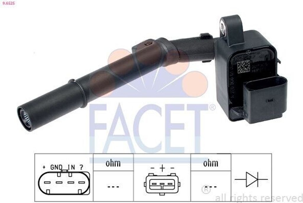 FACET 9.6525 Zündspule passend für MERCEDES-BENZ C-Klasse Limousine (W204) C-Klasse T-modell (S204) C-Klasse T-modell (S205) E-Klasse Limousine (...