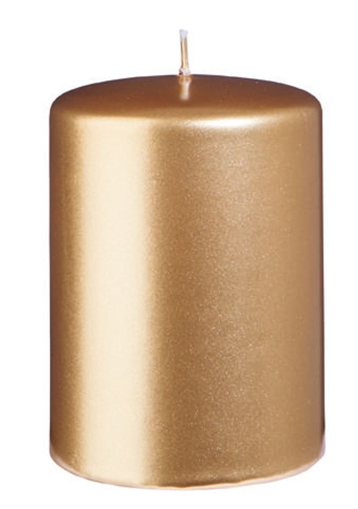 Stumpenkerzen Gold 100 x Ø 70 mm, 6 Stück