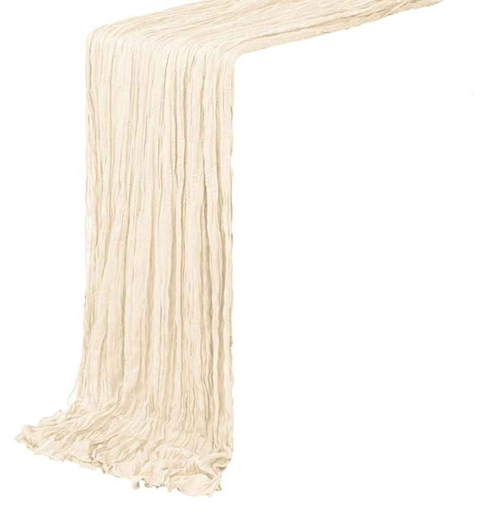 Nordischer, plissierter Tischläufer aus strukturiertem Gaze-Stoff, dekorative Tischdecke für Hochzeitsfeiern, knitterfreie Servietten, Platzsets,...