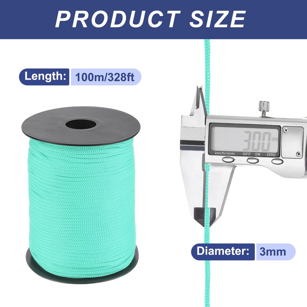 Polypropylen-Seil 3mm Polypropylenseil 10Om PP Flechtleine Textilseil Leine Nylonschnur Schnur Rei?feste Rope Kunststoffseil fš¹r W?scheleine Cam...