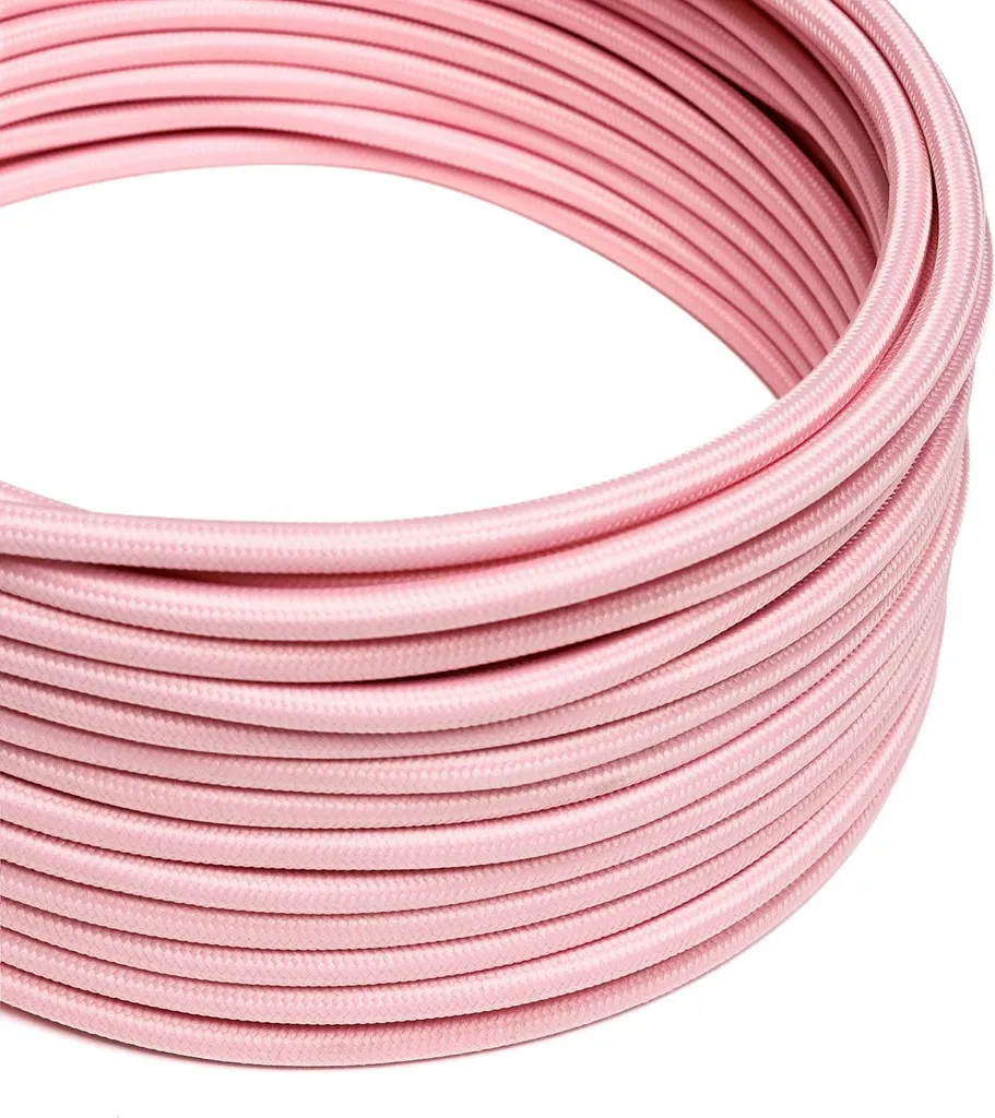 Rénovez vos lampes avec le câble textile rose RM16 10m 2x0,75 mm² rond