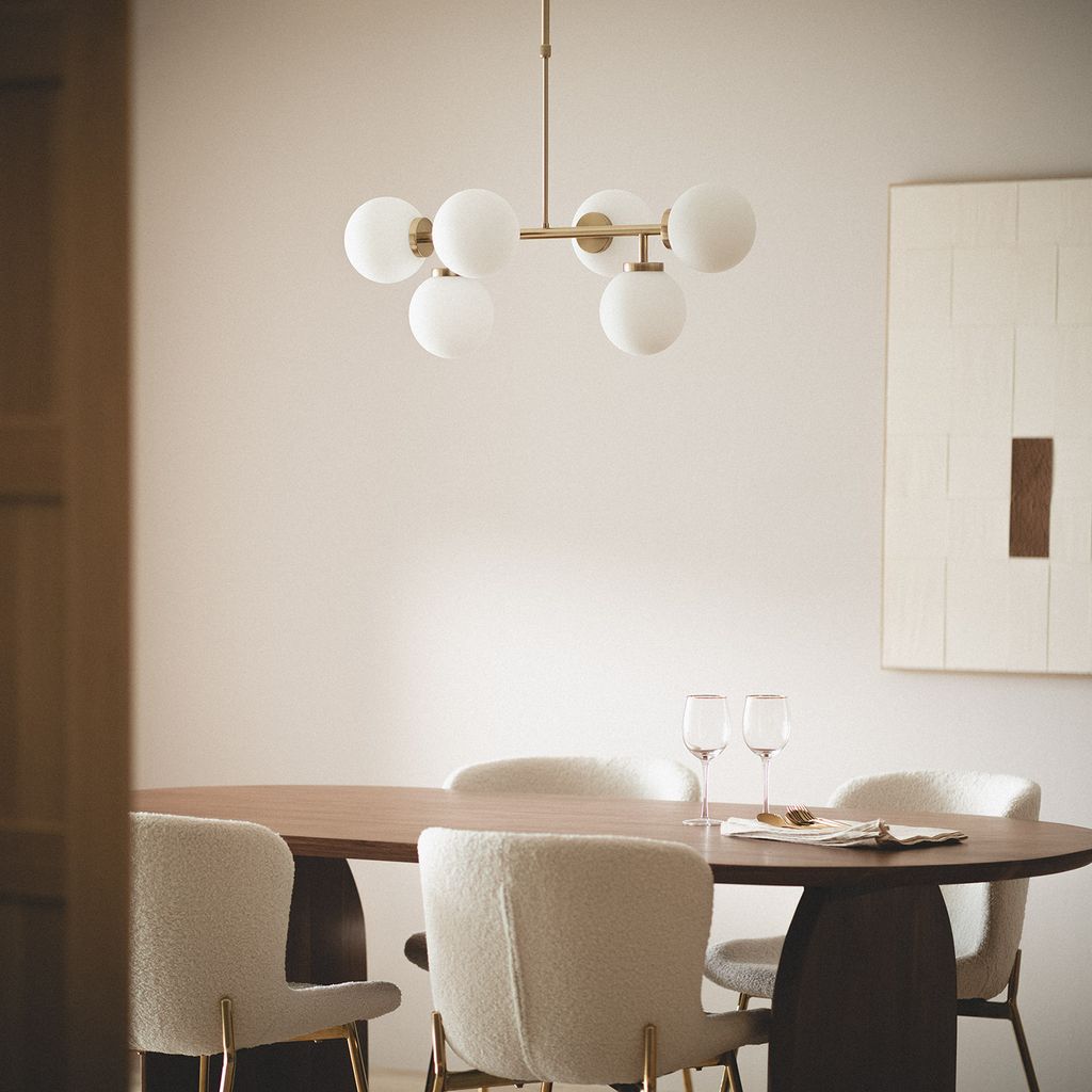 Pendelleuchte Metall und Glas Lautrec Gold Produktbild 1
