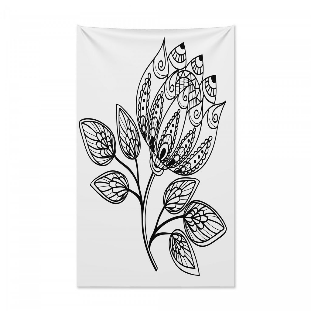 Abakuhaus Henna Wandteppich und Tagesdecke, Einfarbiges Blumenmuster aus Weiches Mikrofaser Stoff Kein Verblassen Klare Farben Waschbar, 140 x 230 ...