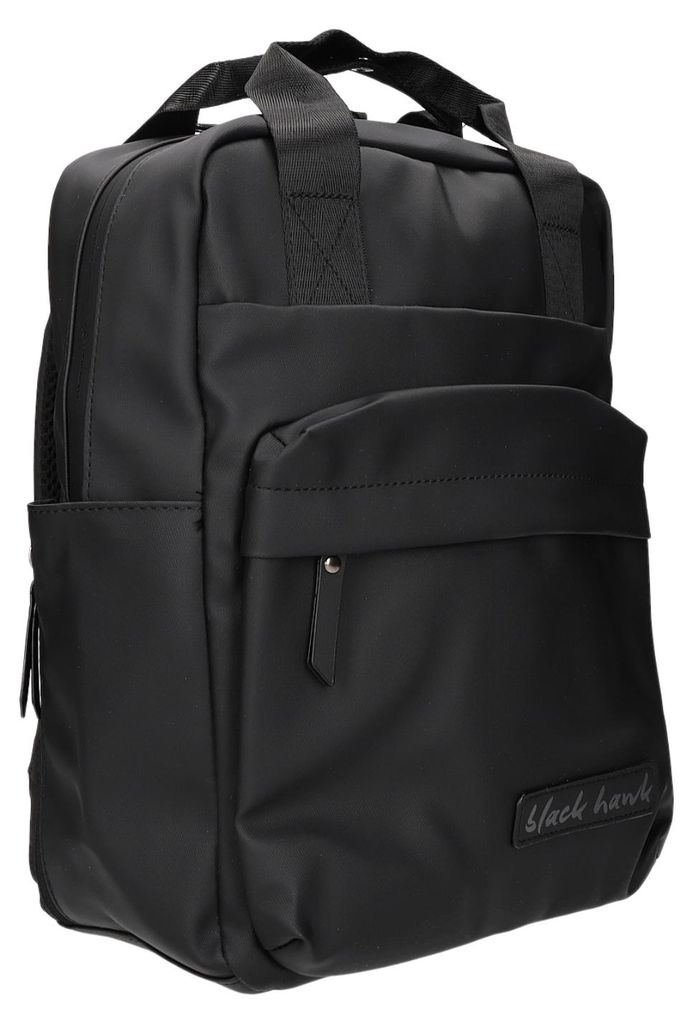 Kleiner Rucksack BKR-502 aus schwarzem Kunstleder, 26x29x10 Produktbild 