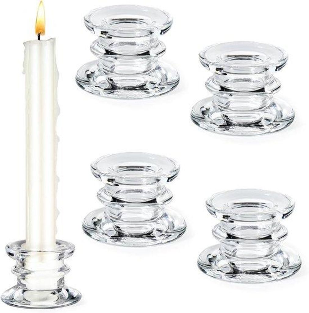 Glaskandelaarset für Tischdekoration, inklusive Kerzenhalter und Kerzenständer. Kompakter Entwurf für Hochzeiten, Partys und Weihnachtsdekoration.