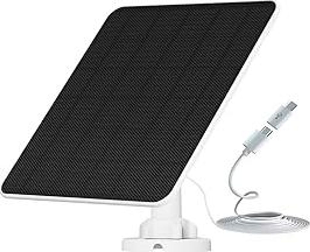 6W Solarpanel für Akku Überwachungskamera Aussen, USB Solarmodul Kompatibel mit Wiederaufladbaren Batterie Betriebene Kamera, Solarmodul mit 9,8f...